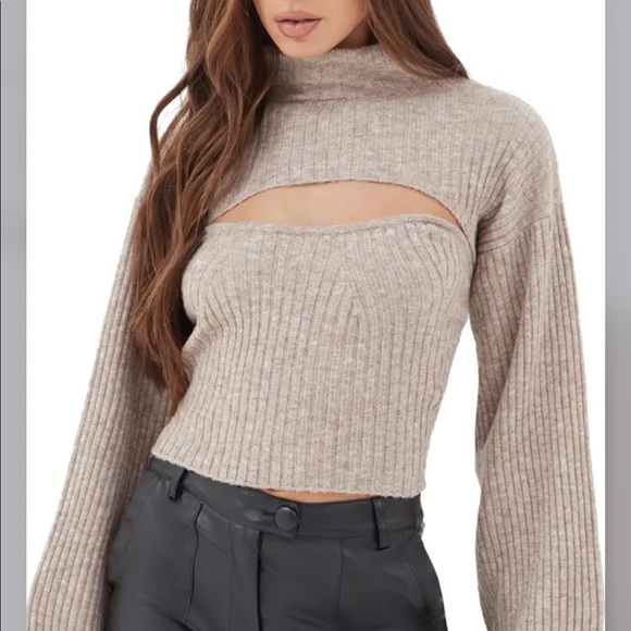 4TH & RECKLESS Elm Cutout Funnel Neck Sweater - Picture 4 of 6